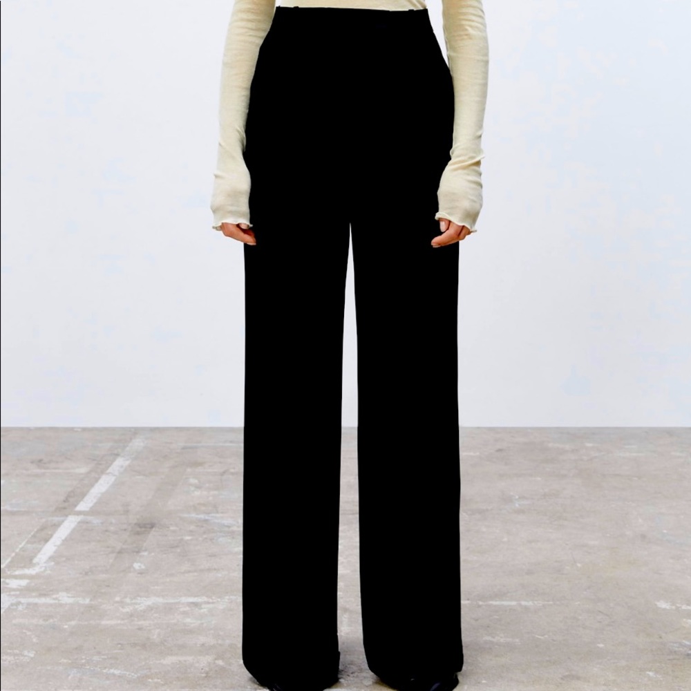 ZARA Black Wide leg menswear pants. Size Small. Brand new with tags